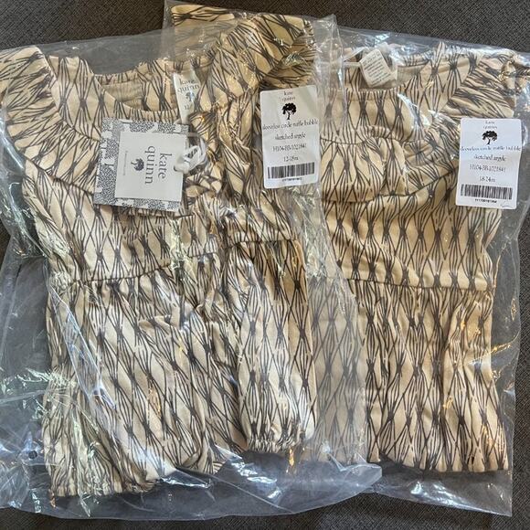 NWT Kate Quinn Sketched Argyle Sleeveless Ruffle Bubble 18-24m - Picture 4 of 4